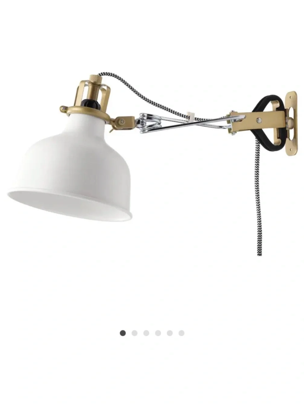 New IKEA Ranarp Wall Clamp Spotlight Lamp White Gold Shelf Desk Bookcase RETRO